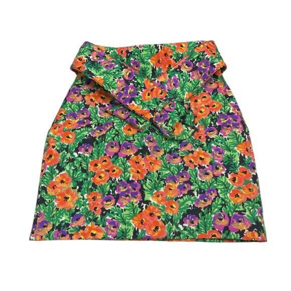Zara Belted Floral Print Mini Skirt Size XS - Picture 4 of 7